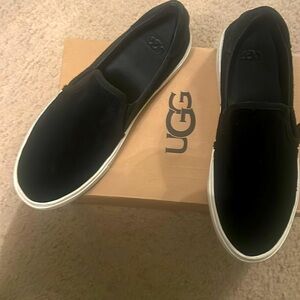 UGG Abies suede black slide on sneakers